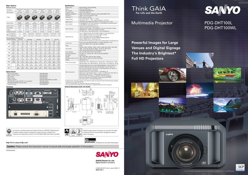 Sanyo PDG-DHT100L - DLP Projector - HD 1080p Manual de usuario Sanyo PDG-DHT100L - DLP Projector - HD 1080p Manual de usuario