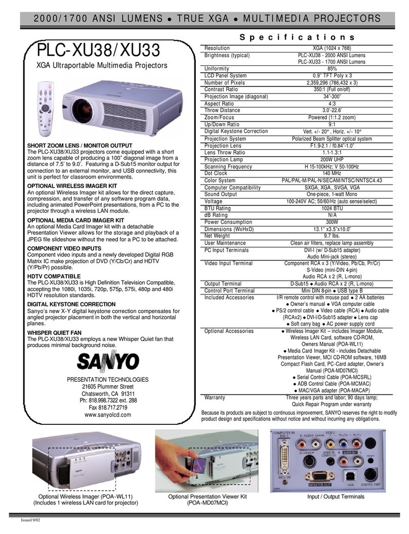Sanyo PLC-XU33 Manual de usuario Sanyo PLC-XU33 Manual de usuario