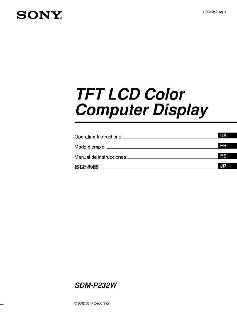 Sony SDM-P232W - PREMIERPRO - 23" LCD Monitor Manual de usuario Sony SDM-P232W - PREMIERPRO - 23" LCD Monitor Manual de usuario