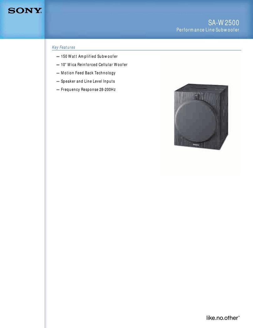 Sony SAW2500 - SA Subwoofer Manual de usuario