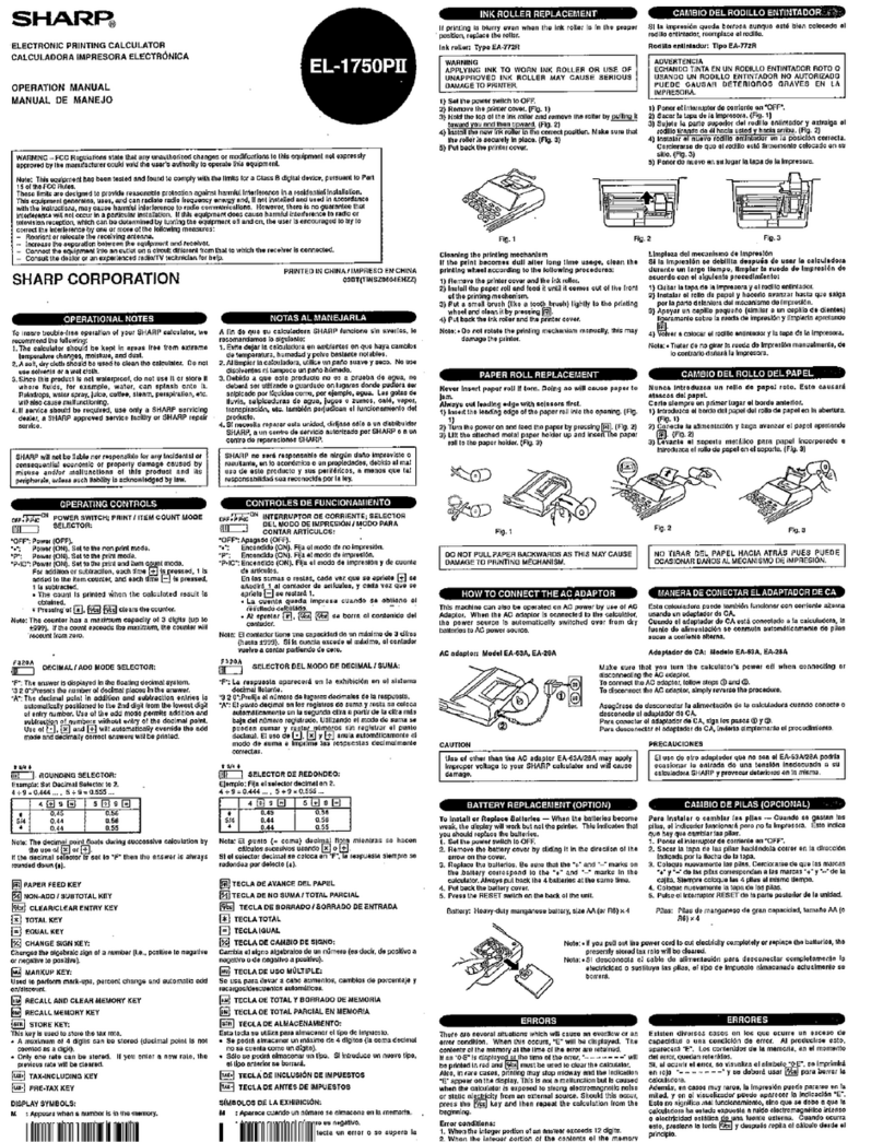 Sharp EL-1750PII Manual de usuario