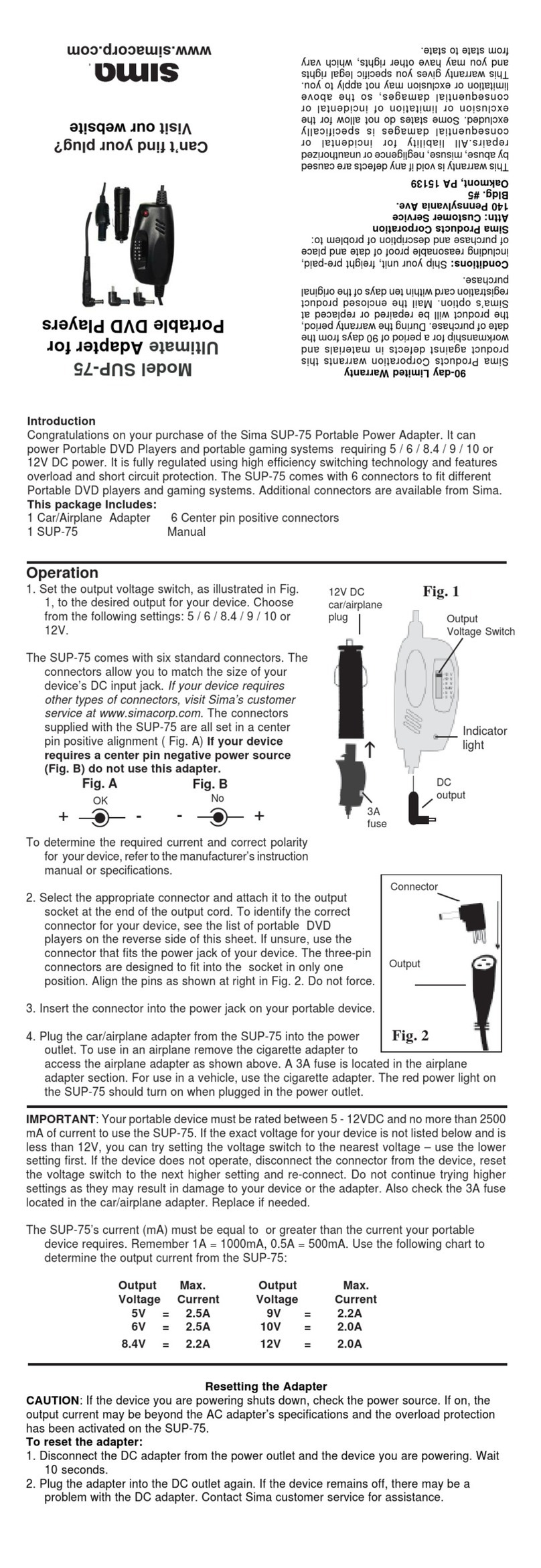 Sima SUP-75 Manual de usuario