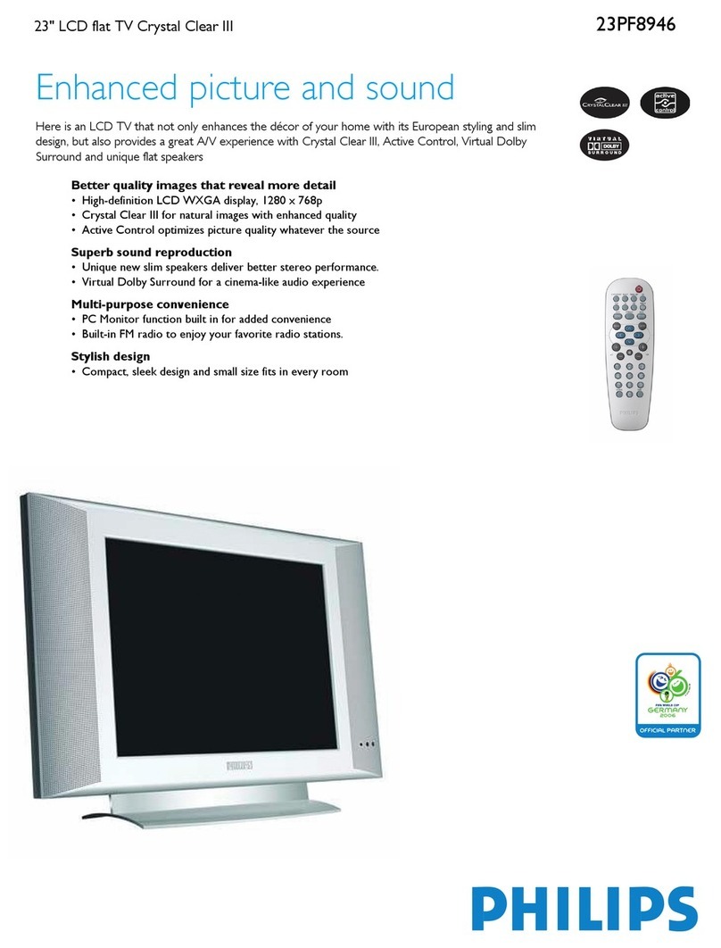 Philips 23-LCD FLAT TV CRYSTAL CLEAR III 23PF8946 Manual de usuario