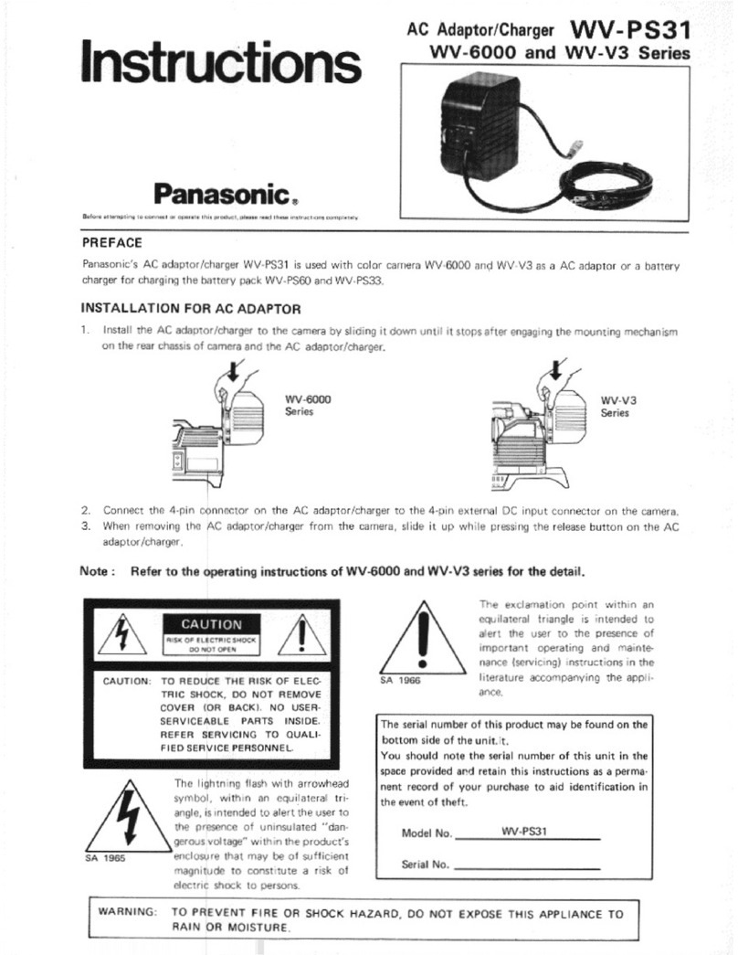 Panasonic WV-PS31 Manual de usuario