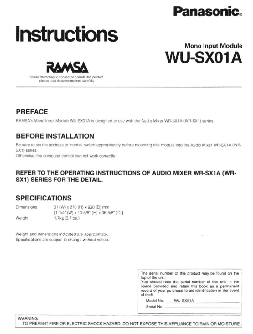 Panasonic WU-SX01 Manual de usuario Panasonic WU-SX01 Manual de usuario