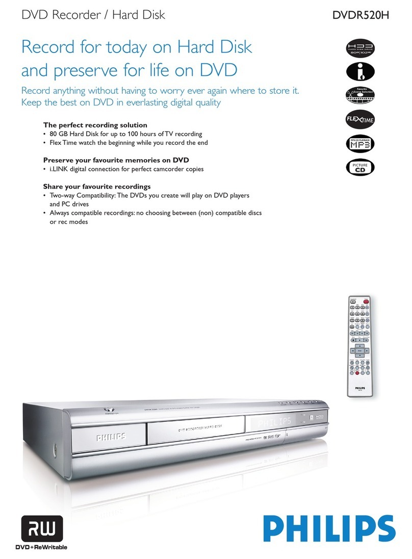 Philips DVDR520H Manual de usuario