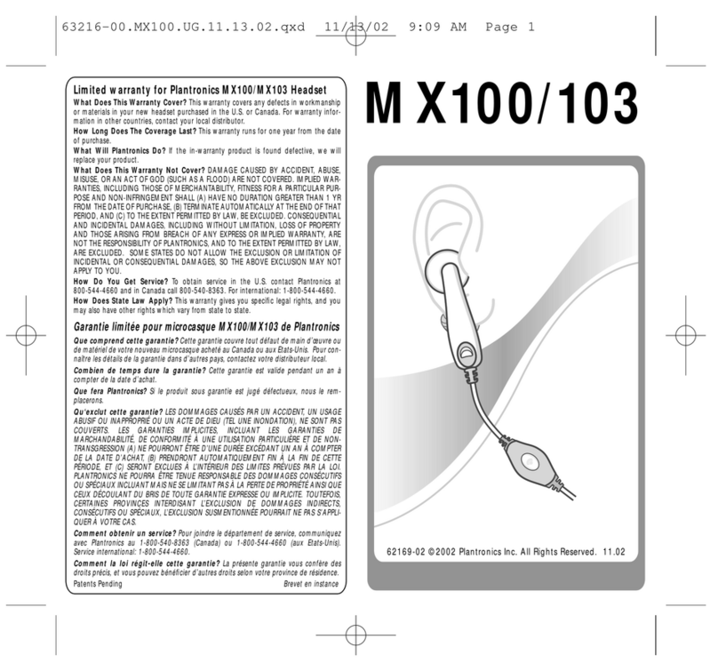 Plantronics MX100 Manual de usuario