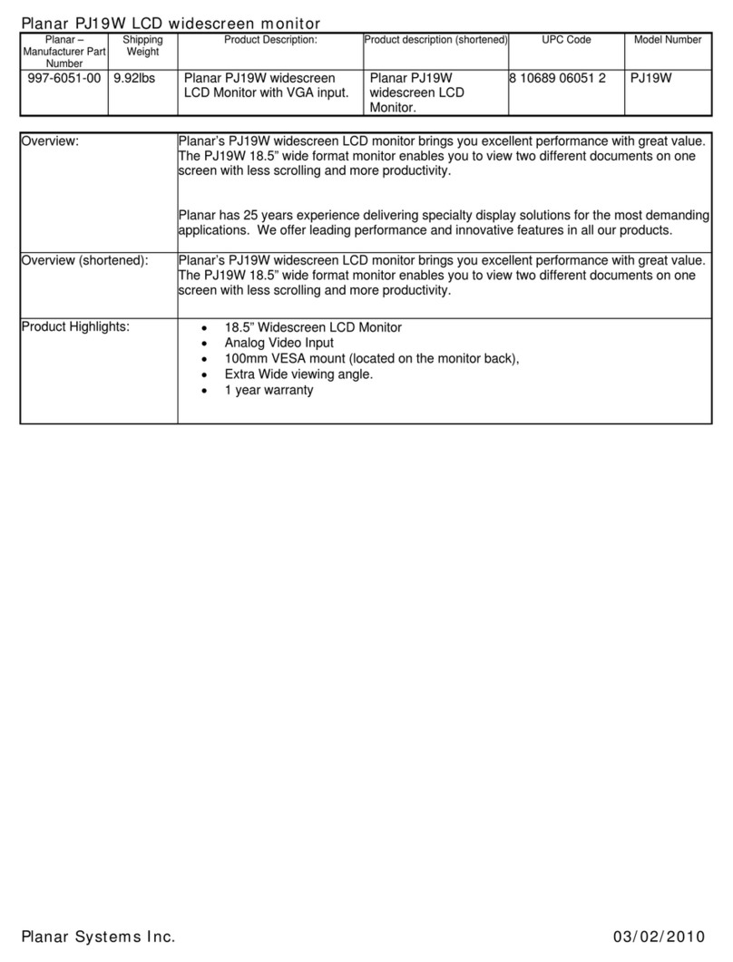 Planar PJ19W Manual de usuario