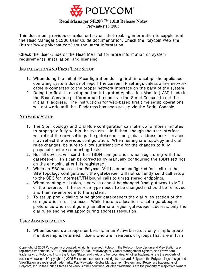Polycom ReadiManagerSE200 Manual de instrucciones