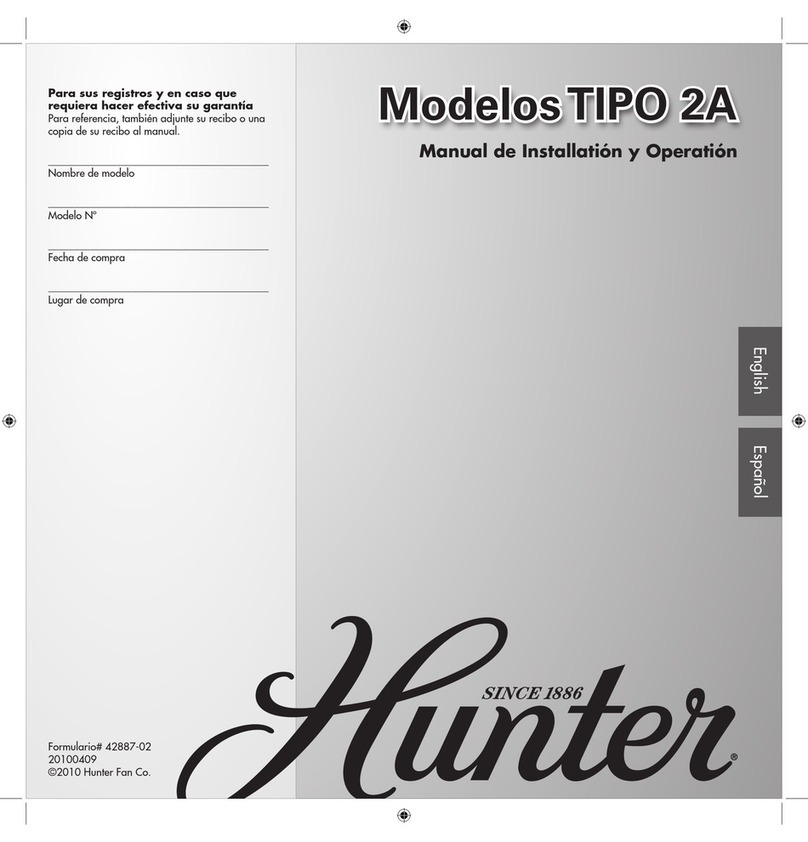 Hunter 25109 Manual de instrucciones