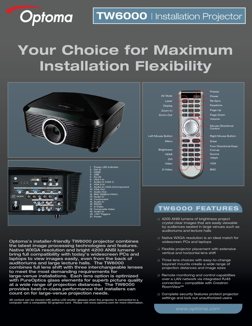 Optoma TW6000 Manual de usuario