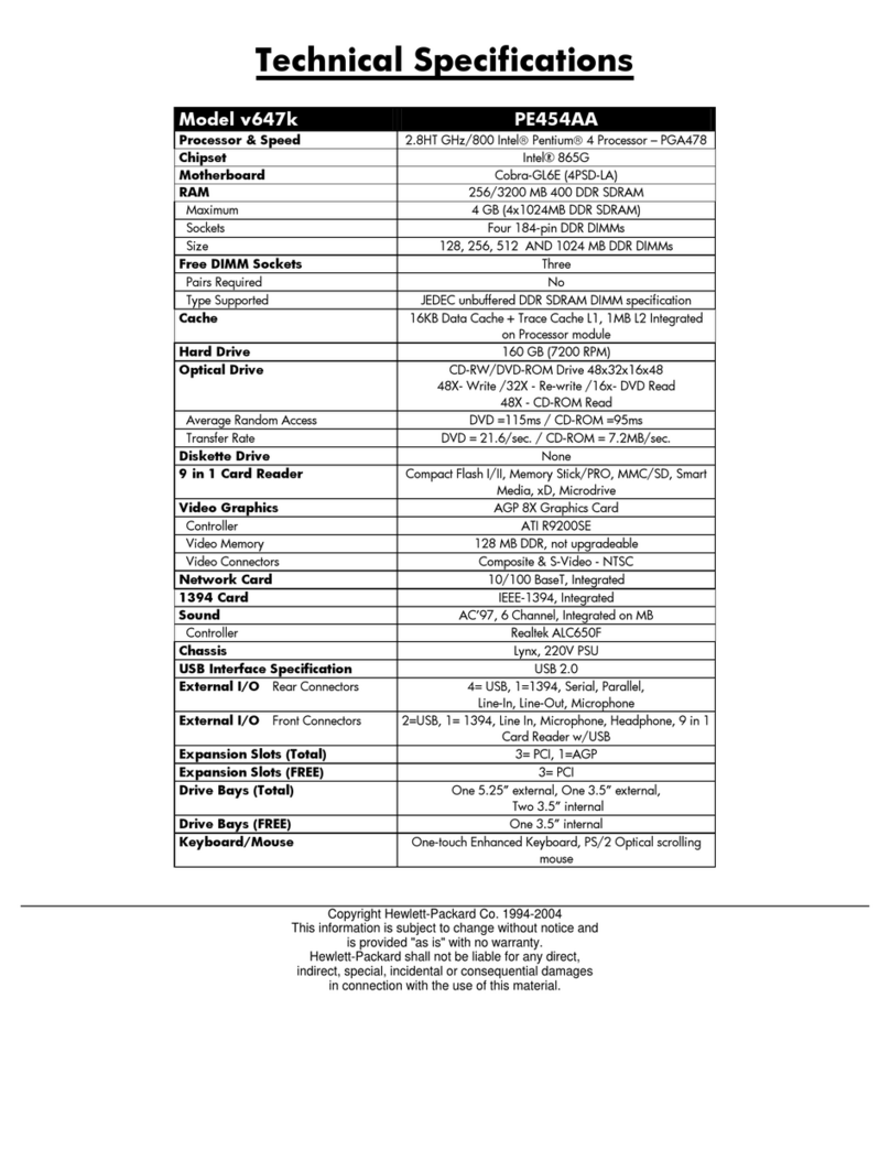 HP Pavilion v600 - Desktop PC Manual de usuario