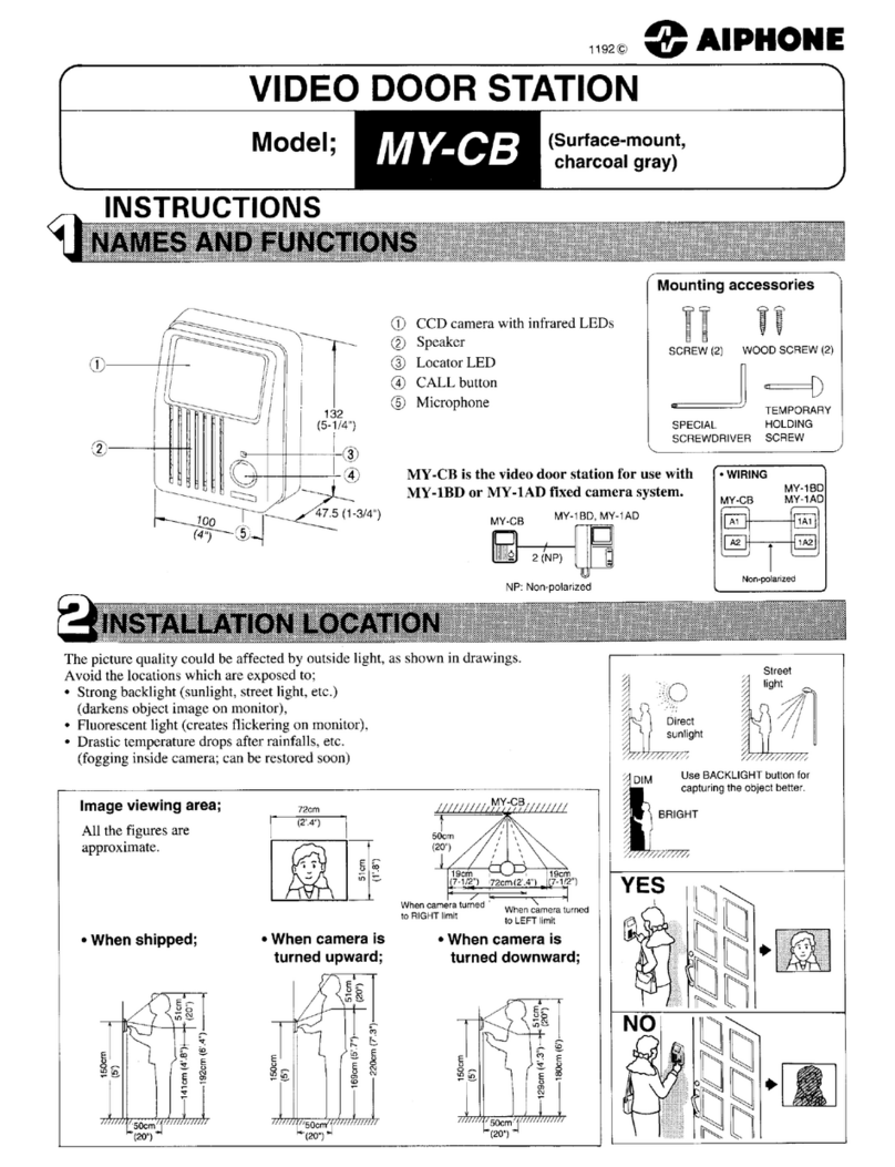 Aiphone MY-CB Manual de usuario Aiphone MY-CB Manual de usuario