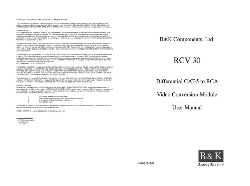 B&K RCV30 Manual de usuario
