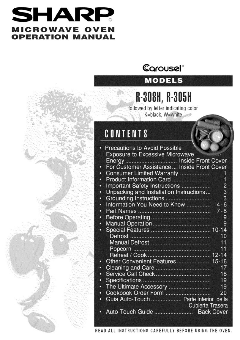 Sharp R-308HK Manual de usuario