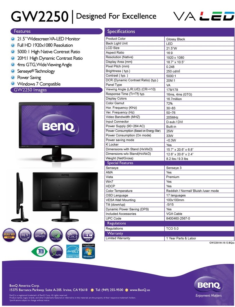 BenQ GW2250 Manual de usuario