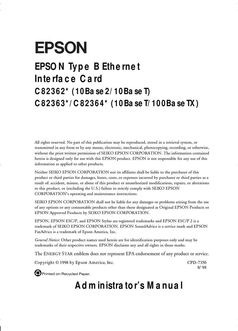 Epson C823642 - Enet Print Server Type B Multi Protocol... Manual de uso y cuidado