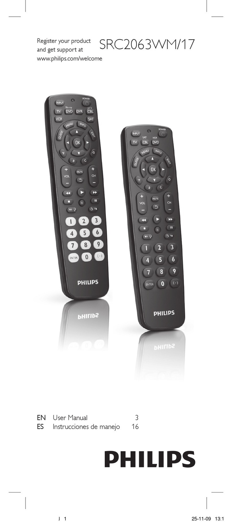 Philips Perfect replacement SRC2063WM Manual de usuario Philips Perfect replacement SRC2063WM Manual de usuario