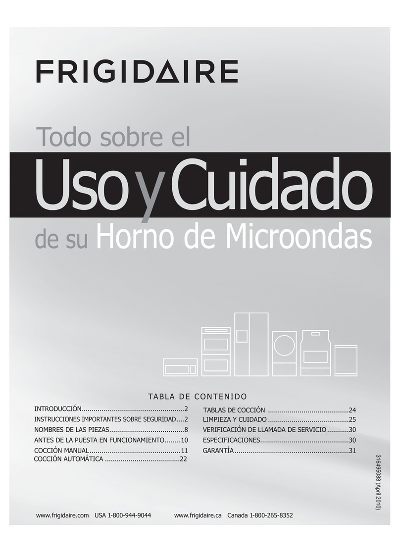 Frigidaire FFMV152CLB Manual de usuario