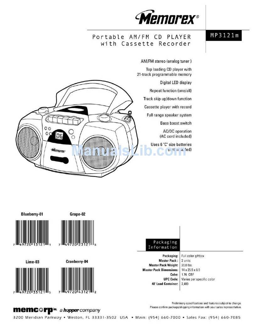Memorex MP-3121 Manual de usuario