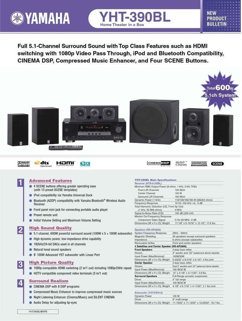 Yamaha YHT-390BL Manual de usuario