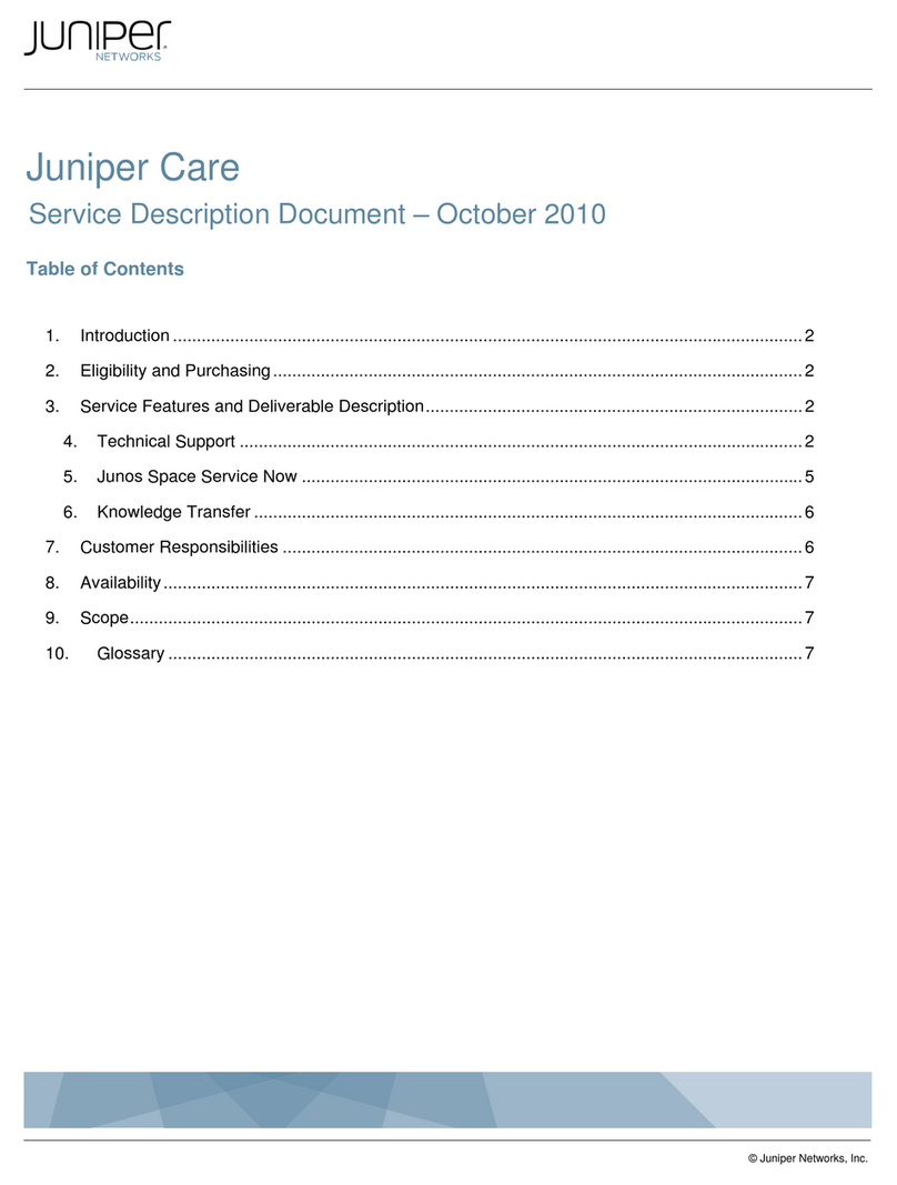 Juniper IMPLEMENTATION SUPPORT - SERVICE DESCRIPTION DOCUMENT... Manual de usuario
