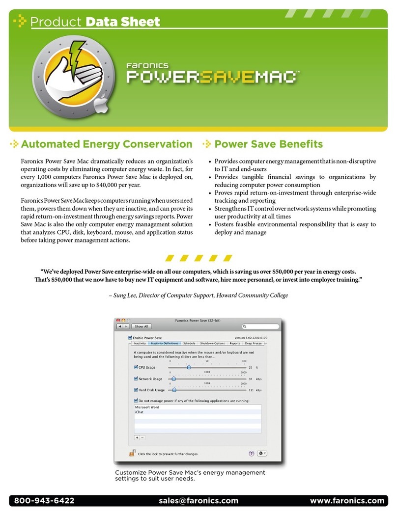 FARONICS POWER SAVE MAC Manual operacional