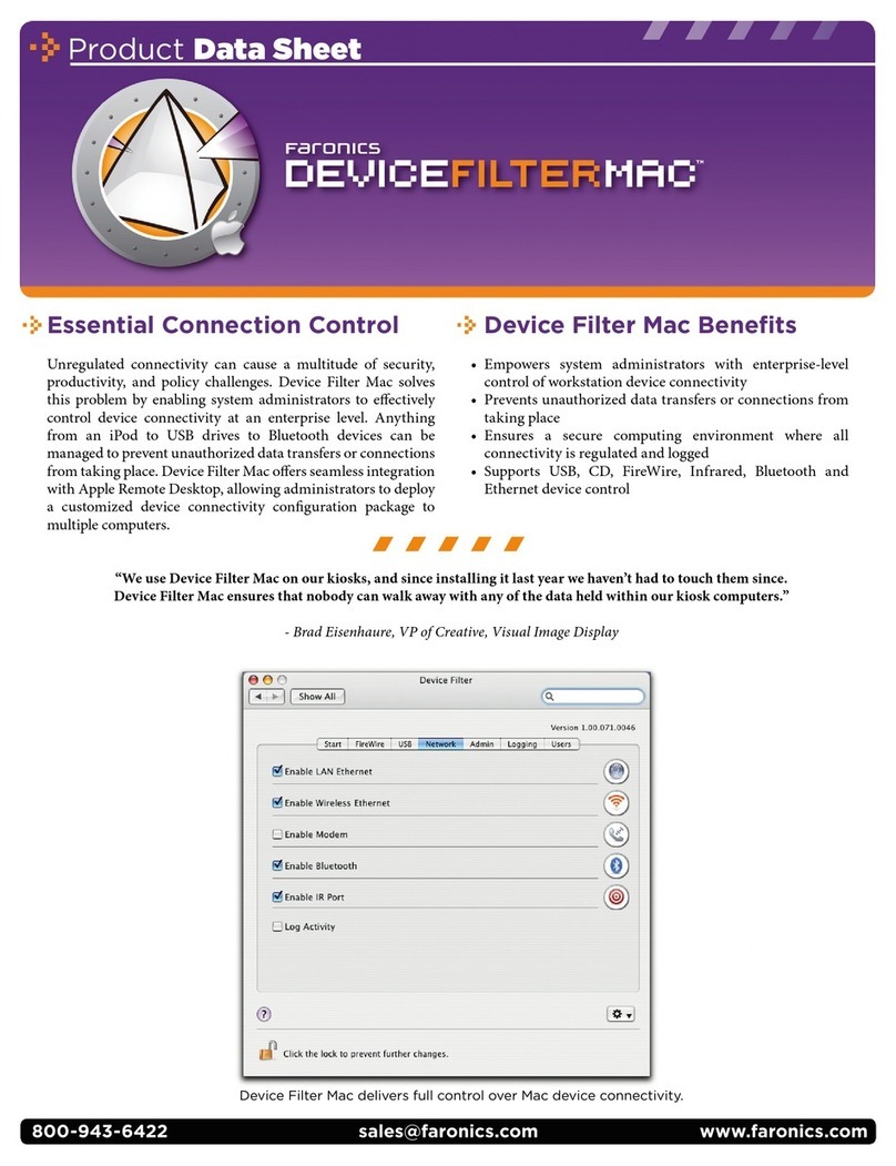 FARONICS DEVICE FILTER MAC Manual operacional