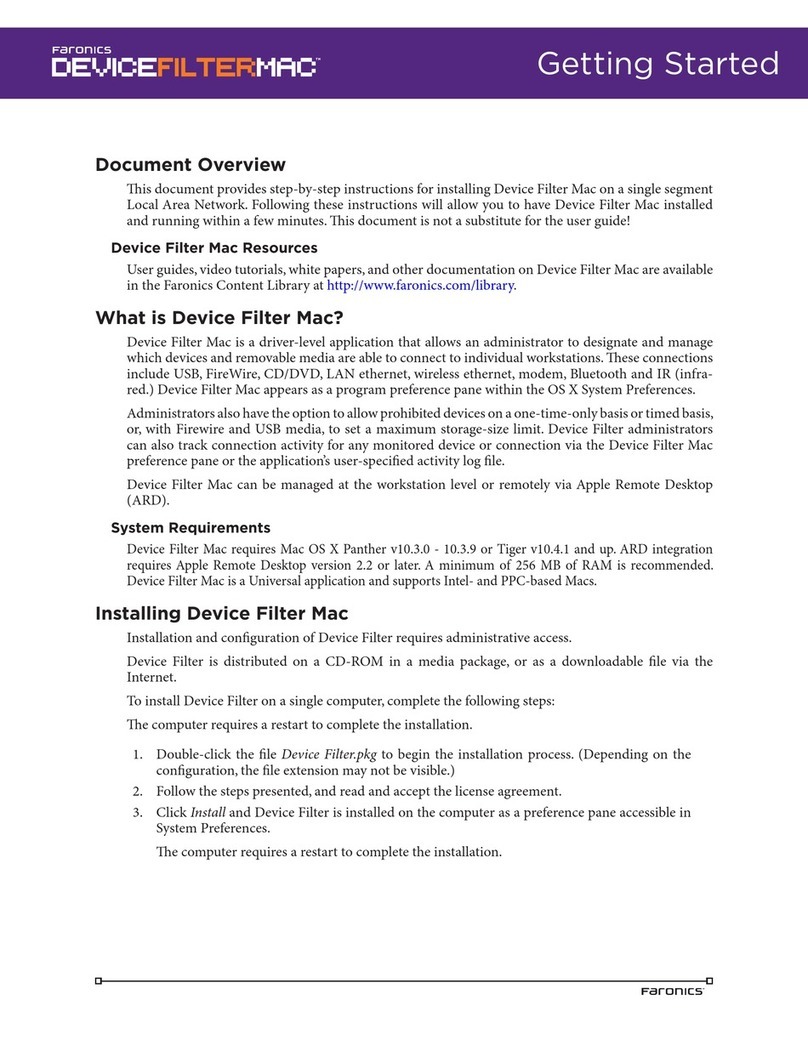 FARONICS DEVICE FILTER MAC Manual de usuario