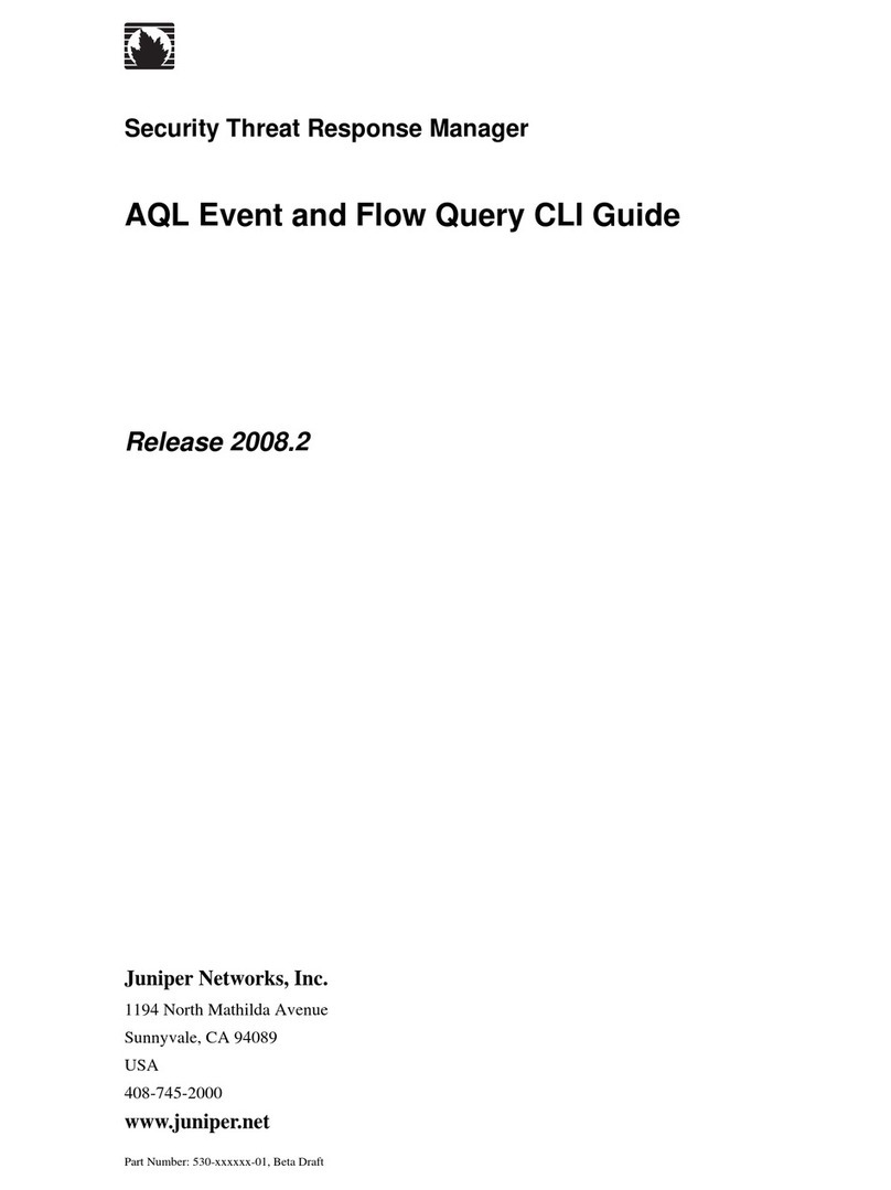 Juniper SECURITY THREAT RESPONSE MANAGER 2008.2 - AQL EVENT AND FLOW QUERY CLI... Manual de usuario
