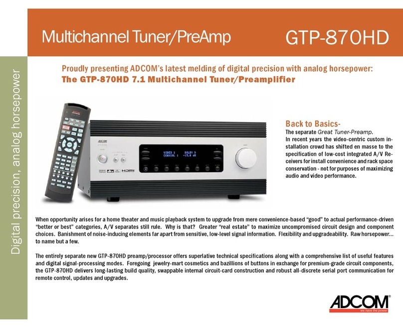 Adcom GTP-870HD Manual de usuario