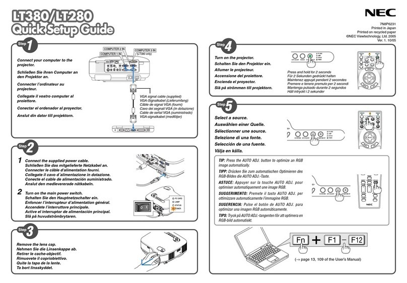 NEC MultiSync LT280 Manual de usuario
