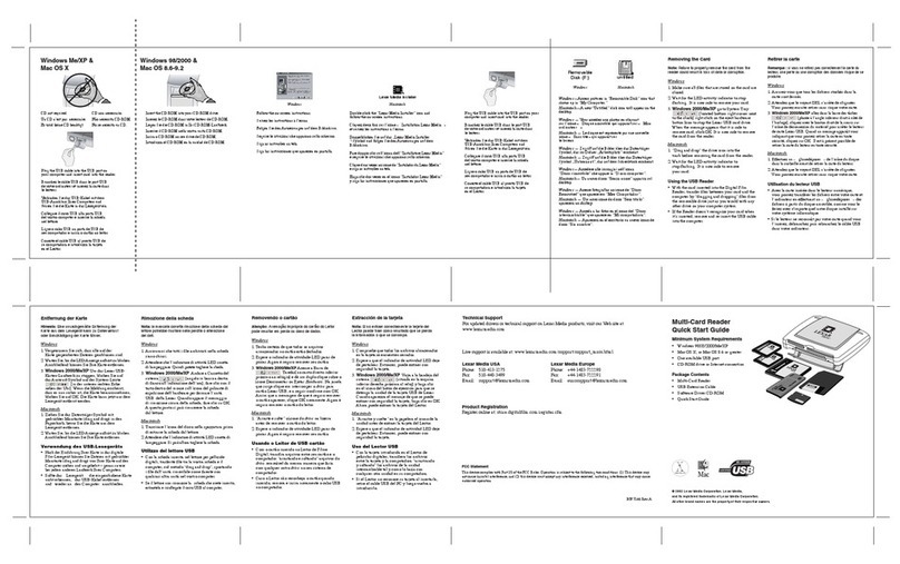 Lexar MULTI-CARD READER - QUICK START GUIDE REV A Manual de usuario