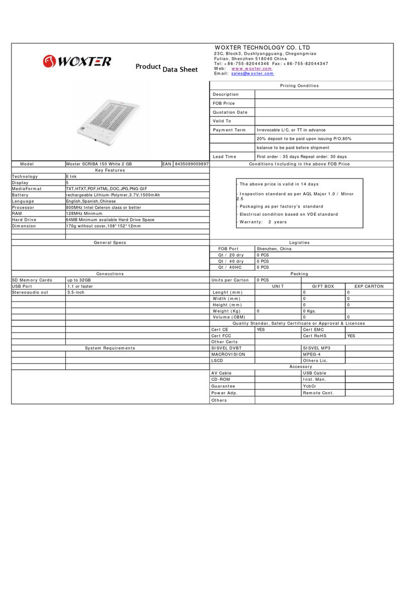 WOXTER SCRIBA 150 White 2 GB Manual operacional