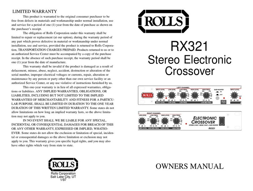 Rolls RX321 Manual de usuario