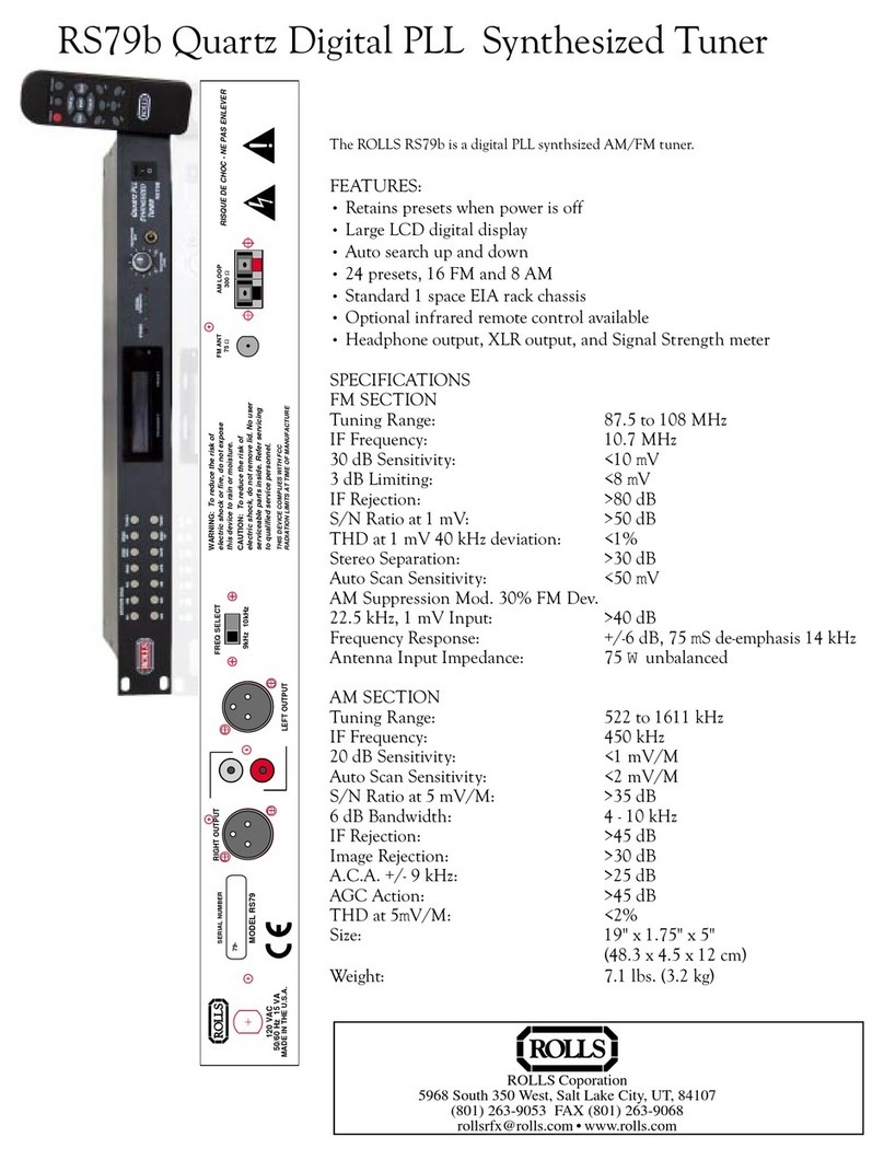 Rolls RS79B Manual de usuario