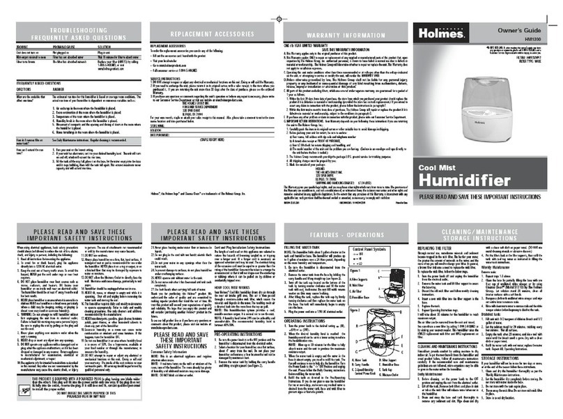 Holmes HM1200 Manual de usuario