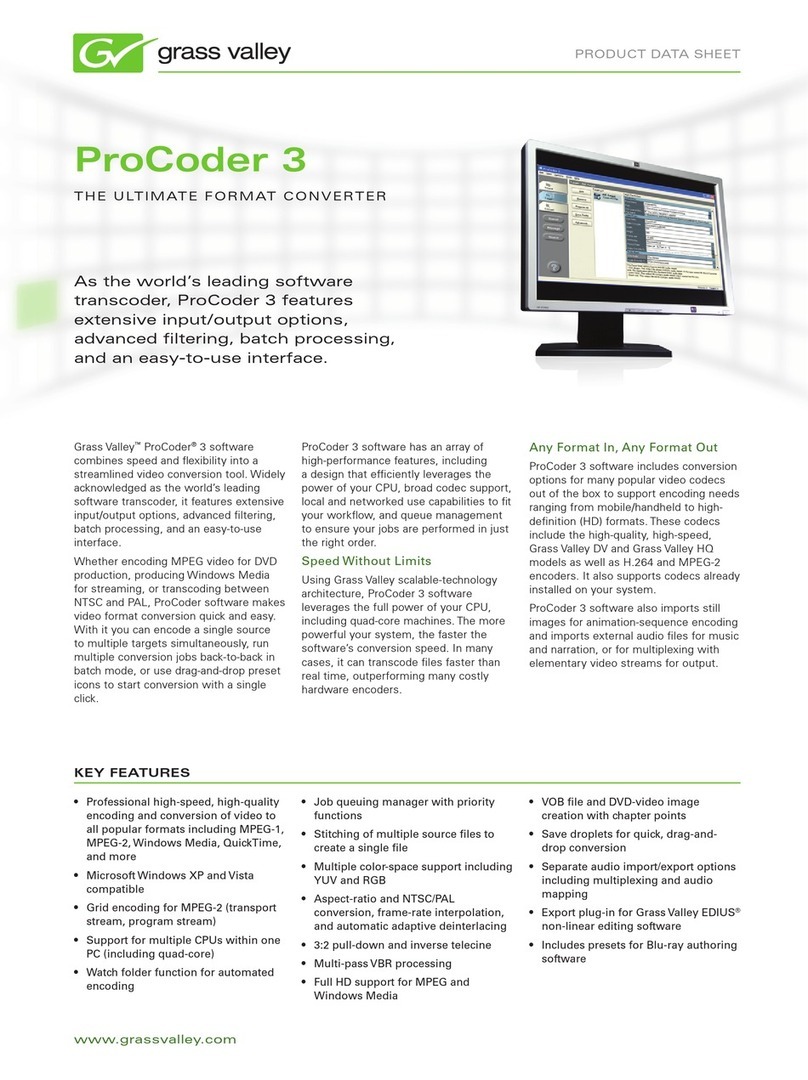 GRASS VALLEY PROCODER 3 Manual de usuario