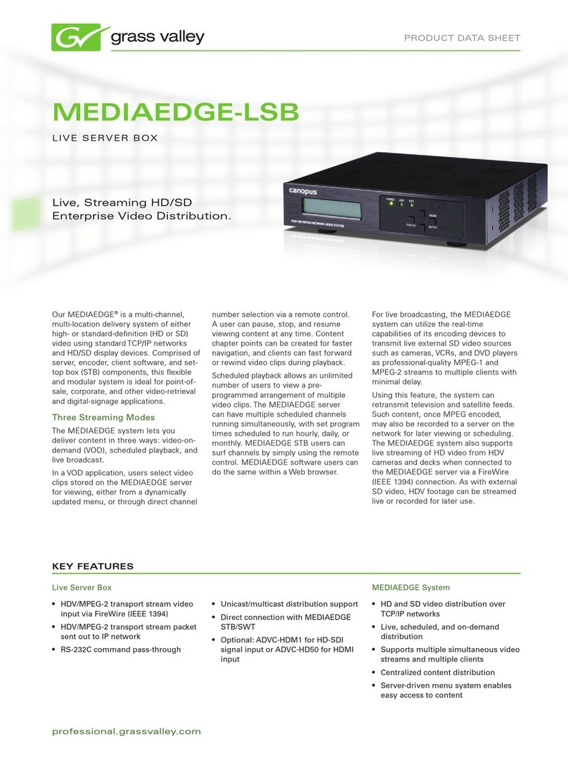 GRASS VALLEY MEDIAEDGE-LSB Manual de usuario