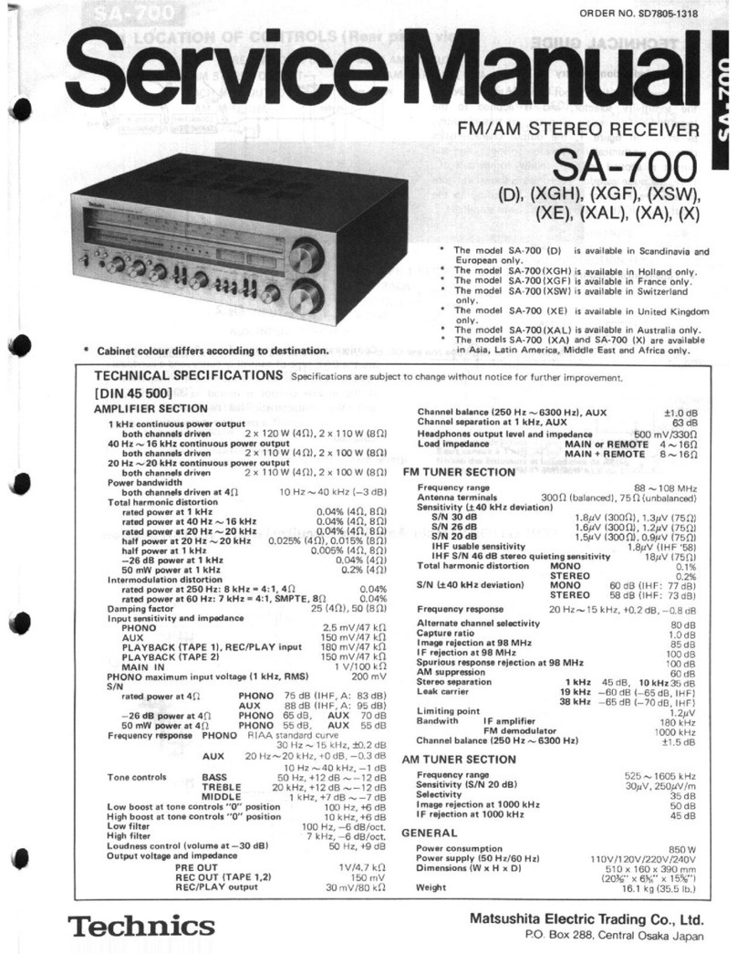 Technics SA-700 - service Manual de usuario