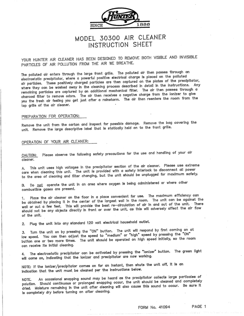Hunter 30300 Manual de usuario