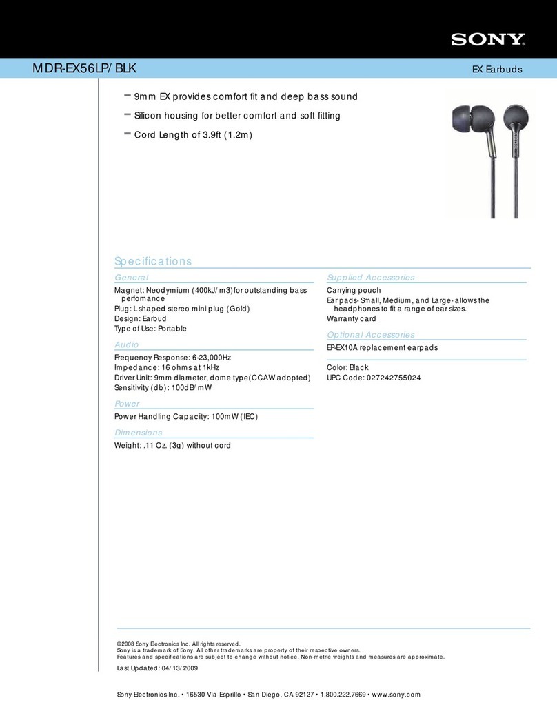 Sony MDR-EX56LP Manual de usuario