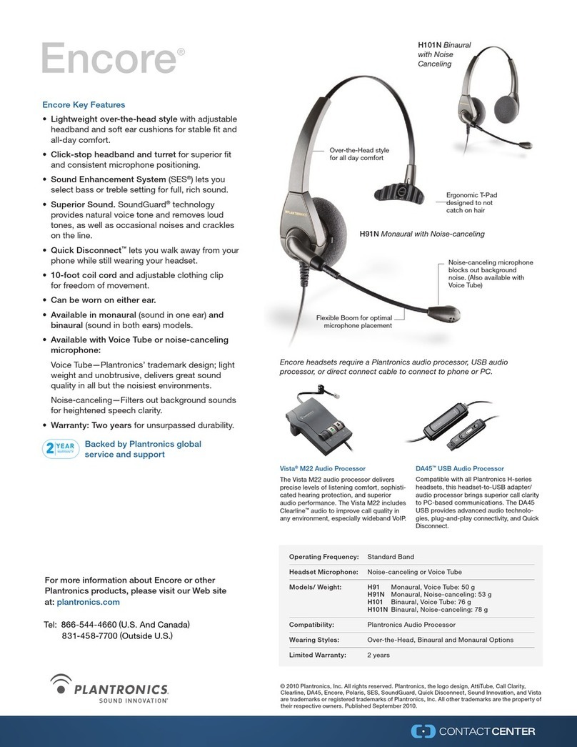 Plantronics Encore Manual de usuario Plantronics Encore Manual de usuario