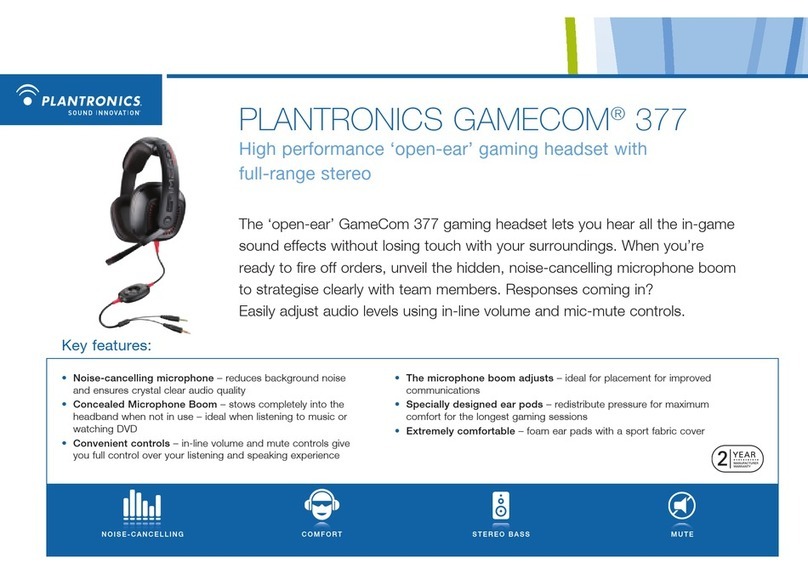 Plantronics GameCom 377 Manual de usuario Plantronics GameCom 377 Manual de usuario