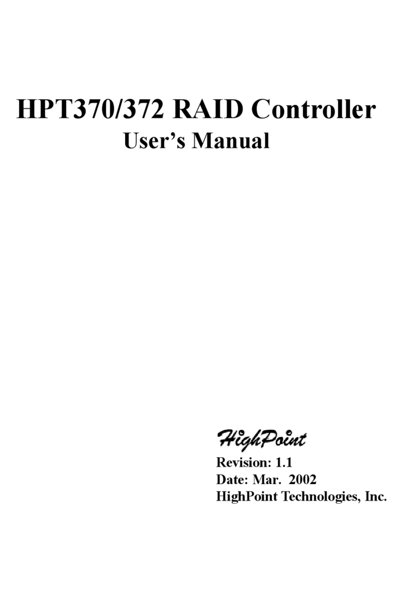 HighPoint ATA-133 RAID Manual de usuario HighPoint ATA-133 RAID Manual de usuario