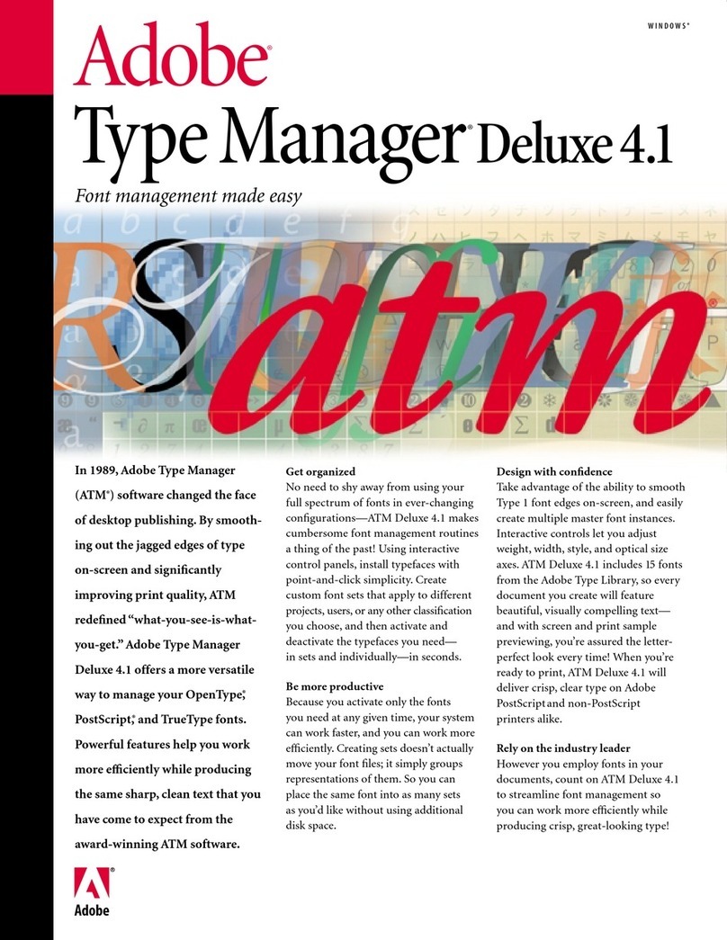 Adobe TYPE MANAGER DELUXE 4.1 Manual de usuario Adobe TYPE MANAGER DELUXE 4.1 Manual de usuario