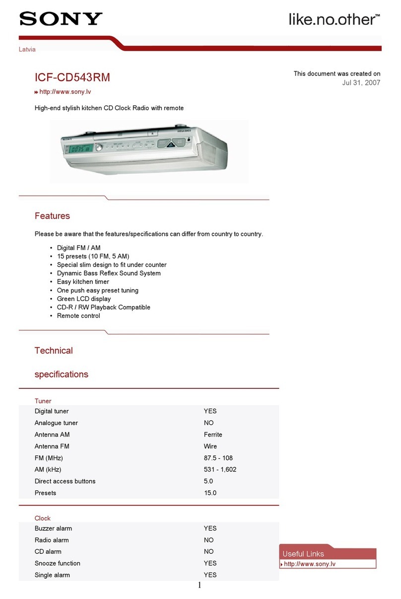 Sony Walkman ICF-CD543RM Manual de usuario Sony Walkman ICF-CD543RM Manual de usuario