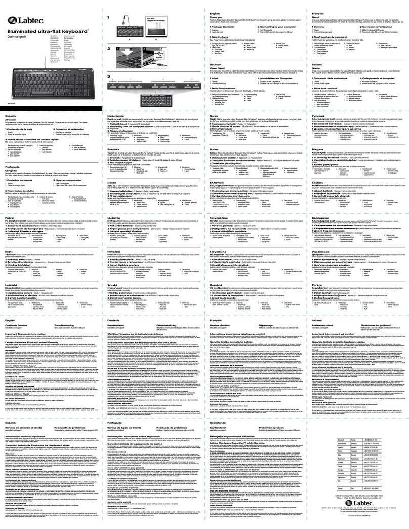 LABTEC ILLUMINATED ULTRA FLAT KEYBOARD Manual de usuario