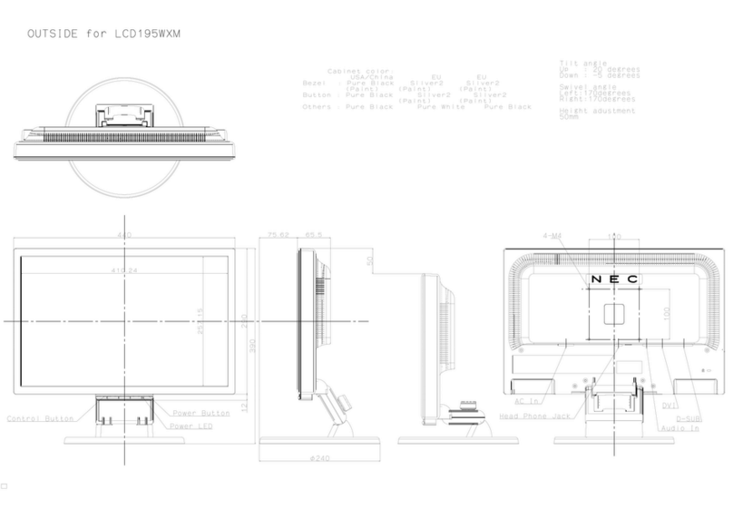 NEC MultiSync LCD195WXM Manual de lista de piezas