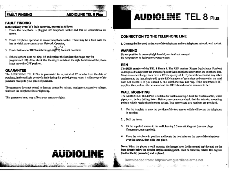 AUDIOLINE TEL 8 PLUS Manual de usuario AUDIOLINE TEL 8 PLUS Manual de usuario